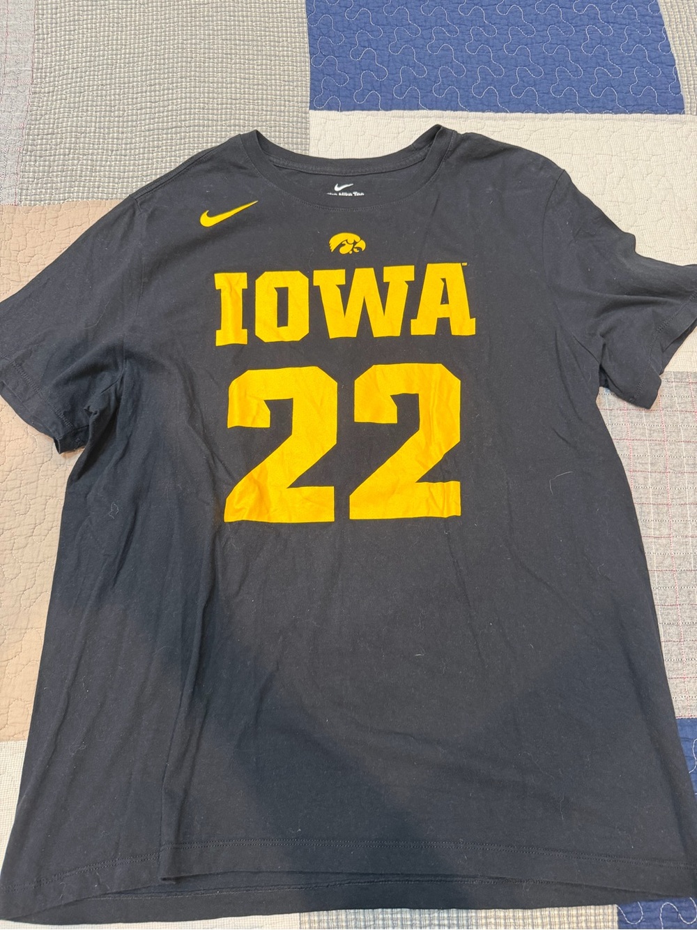 Nike Black Iowa '22 Short Sleeve Tee with Gold Logo